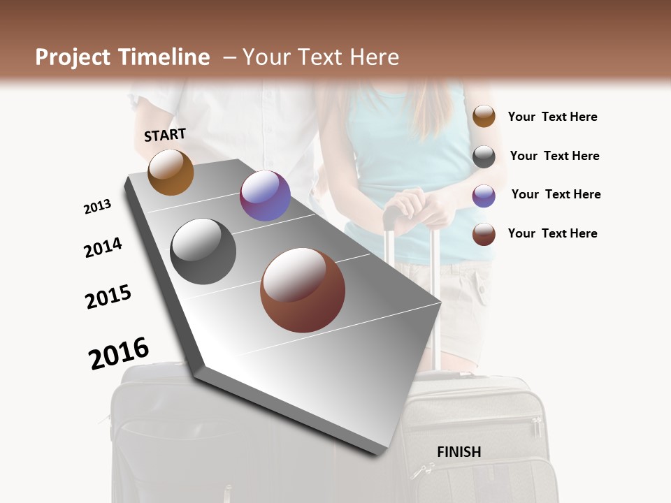 Suitcase Joy Blue PowerPoint Template