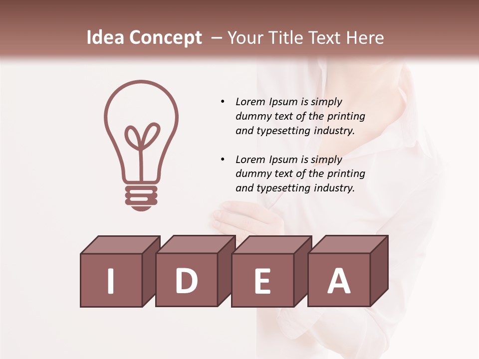 Woman Placard Advertising PowerPoint Template