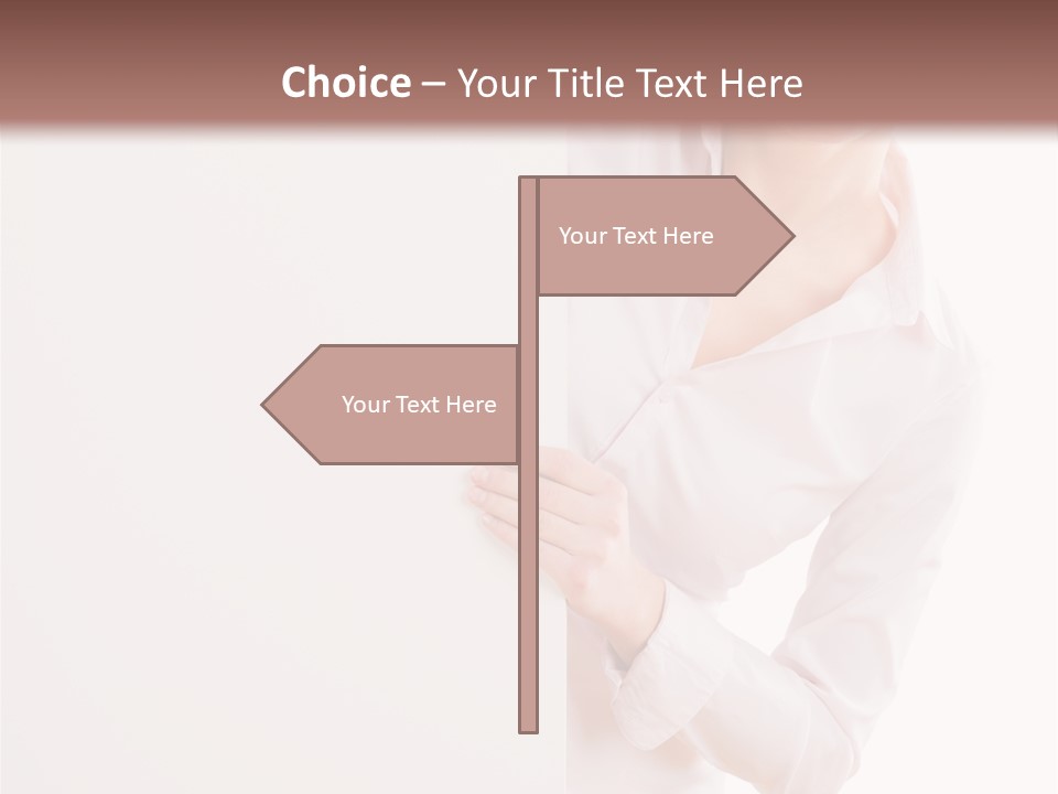 Woman Placard Advertising PowerPoint Template