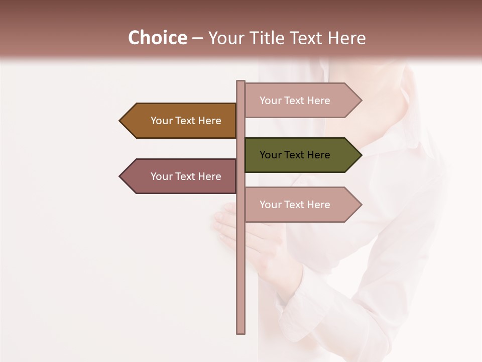 Woman Placard Advertising PowerPoint Template