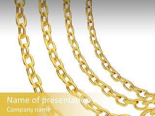 Isolated Link Gold PowerPoint Template