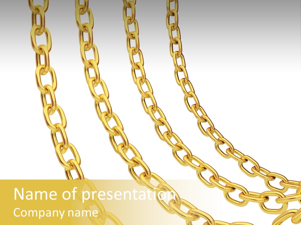 Isolated Link Gold PowerPoint Template