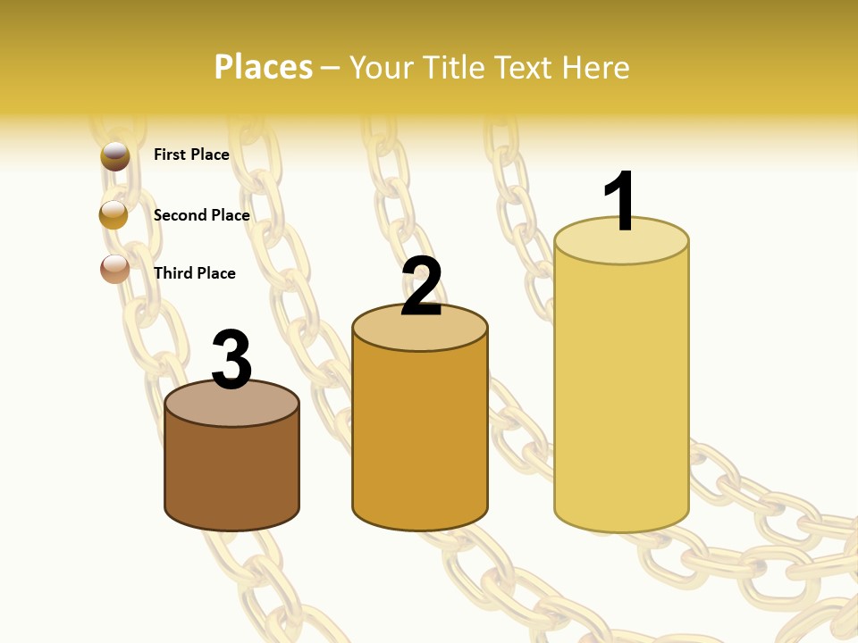Isolated Link Gold PowerPoint Template