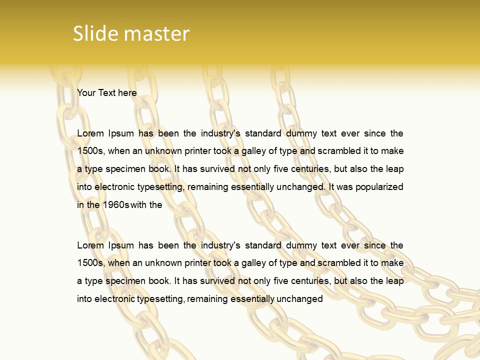 Isolated Link Gold PowerPoint Template