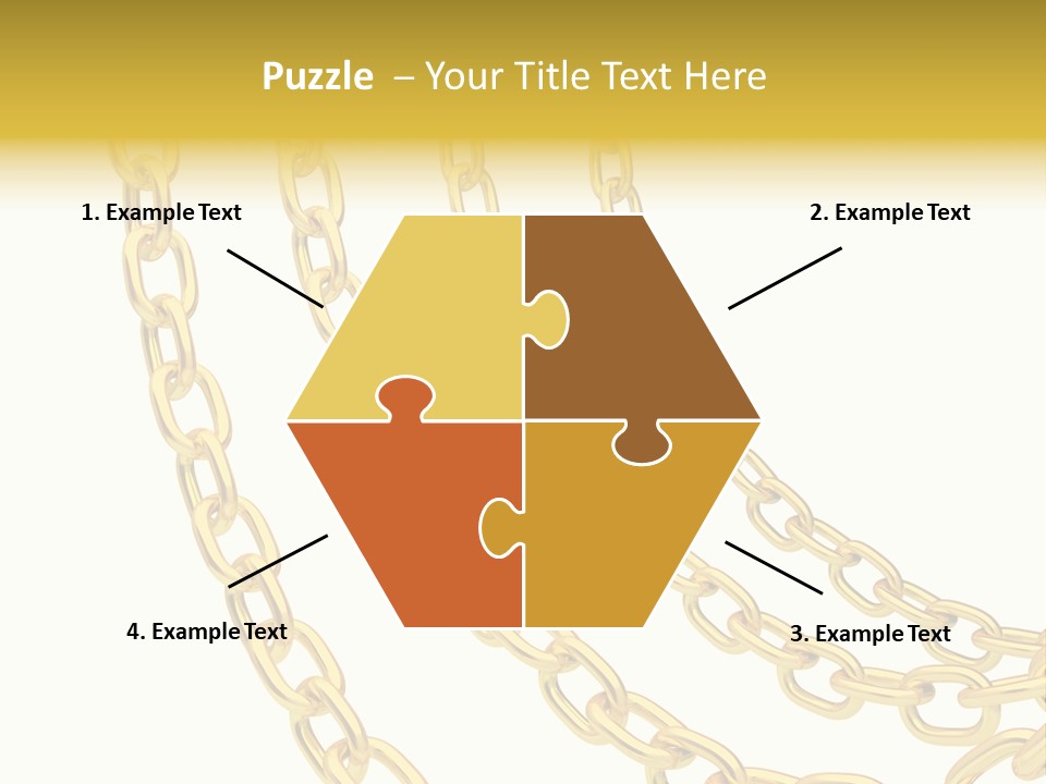 Isolated Link Gold PowerPoint Template