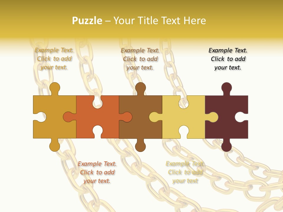 Isolated Link Gold PowerPoint Template
