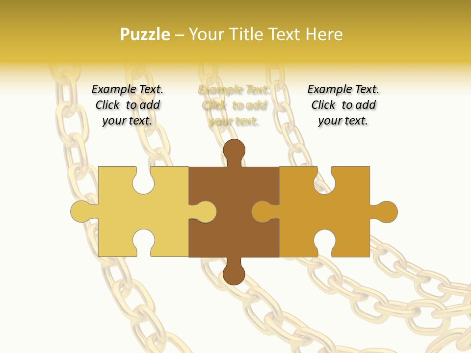 Isolated Link Gold PowerPoint Template