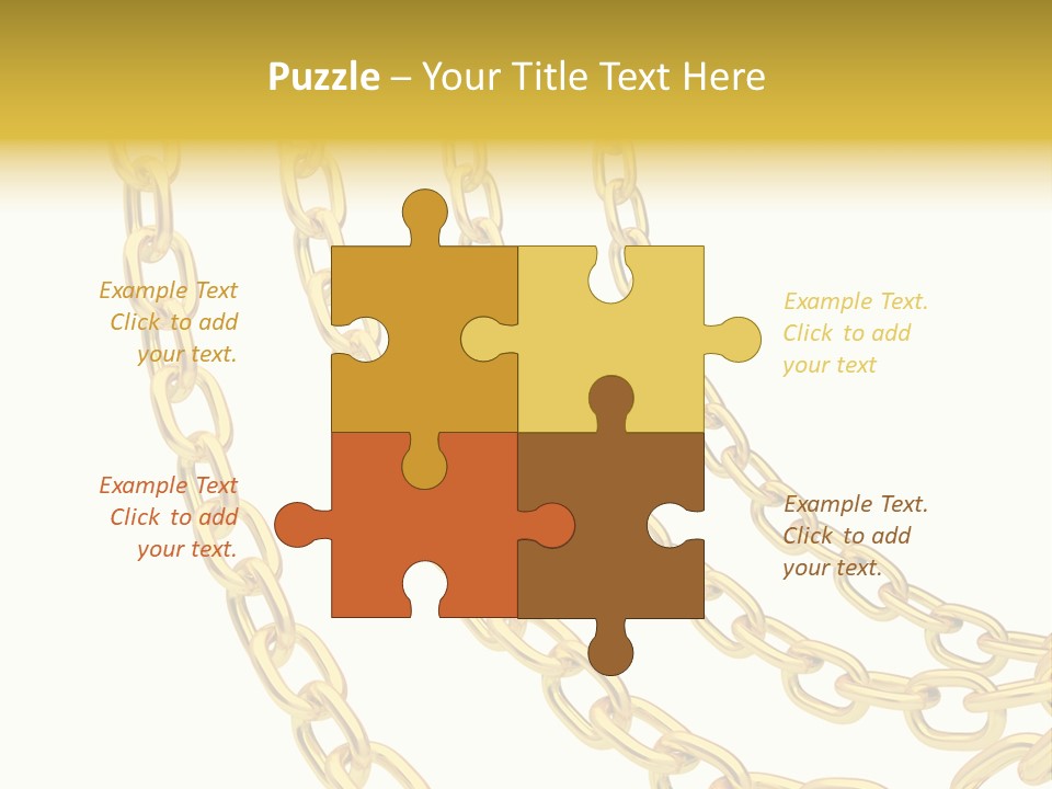 Isolated Link Gold PowerPoint Template