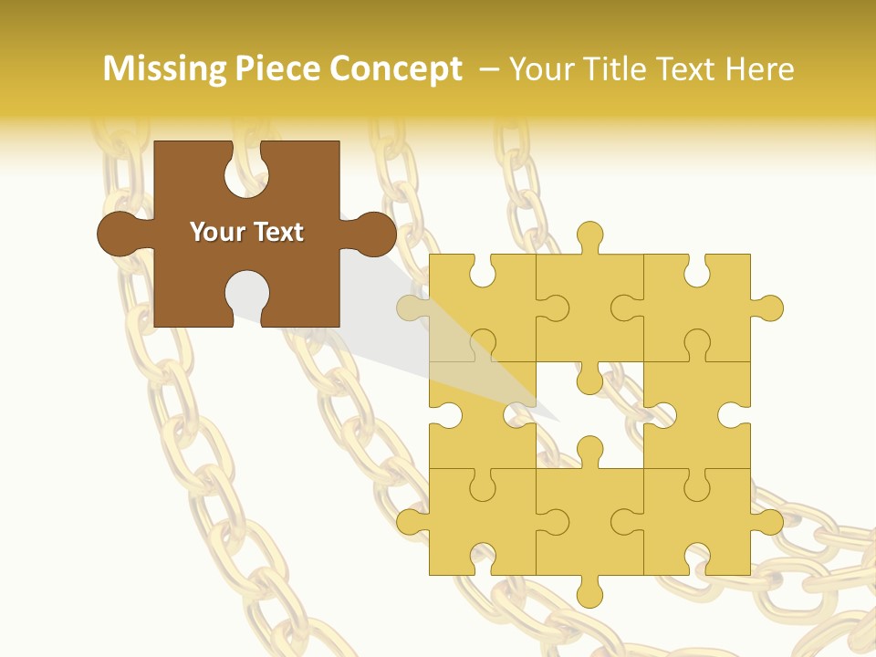Isolated Link Gold PowerPoint Template