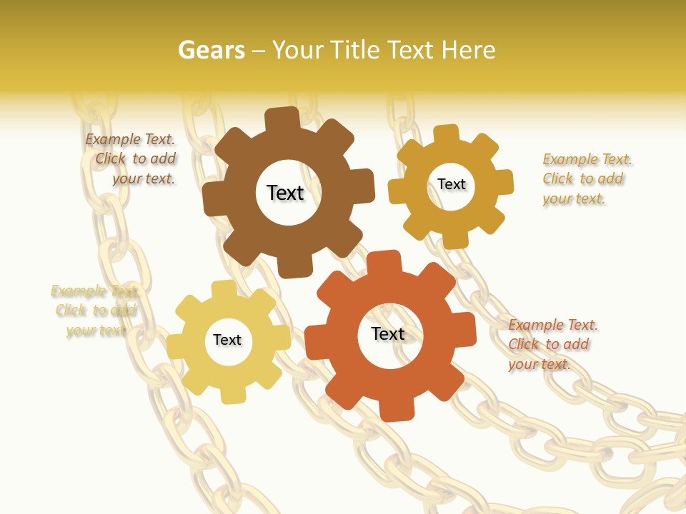 Isolated Link Gold PowerPoint Template