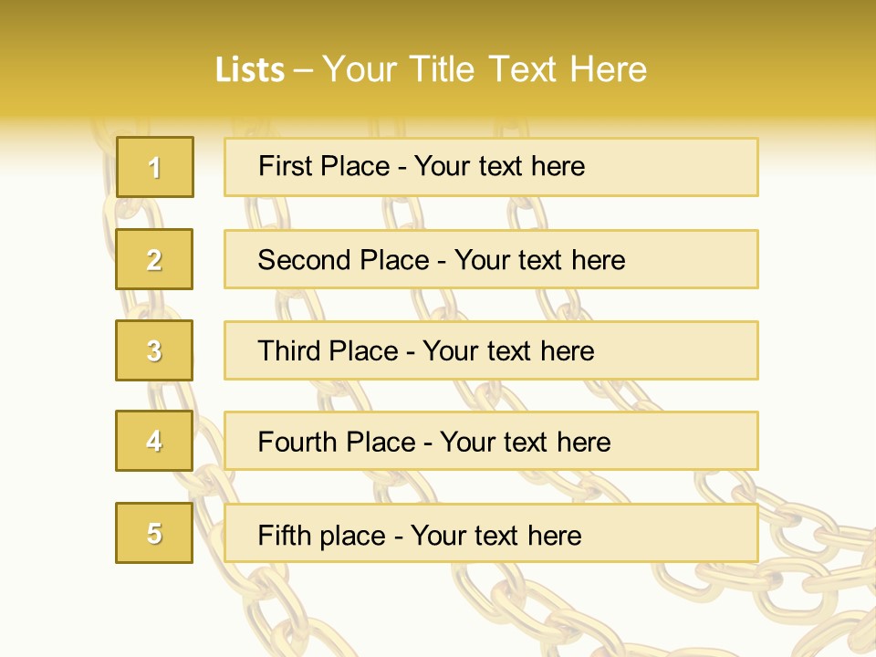 Isolated Link Gold PowerPoint Template