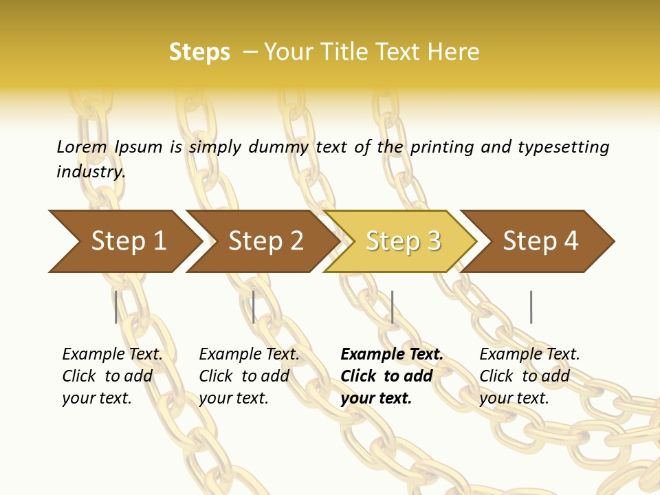 Isolated Link Gold PowerPoint Template