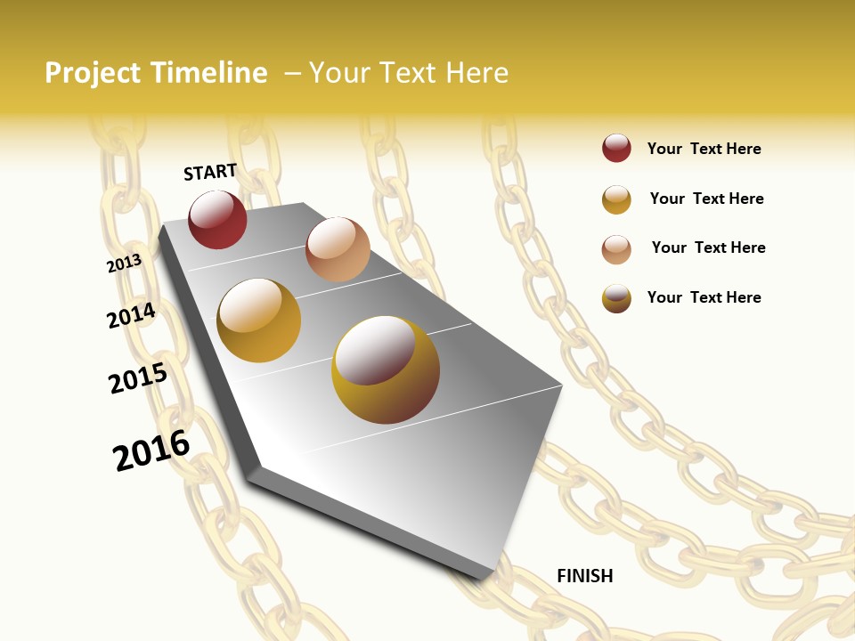 Isolated Link Gold PowerPoint Template