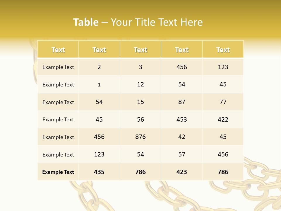 Isolated Link Gold PowerPoint Template
