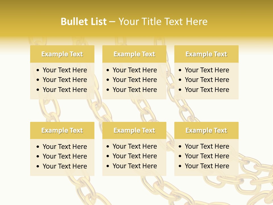 Isolated Link Gold PowerPoint Template