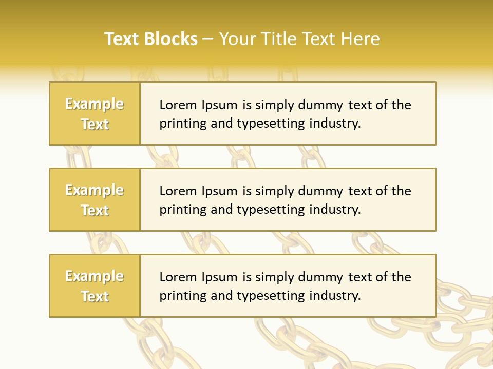 Isolated Link Gold PowerPoint Template