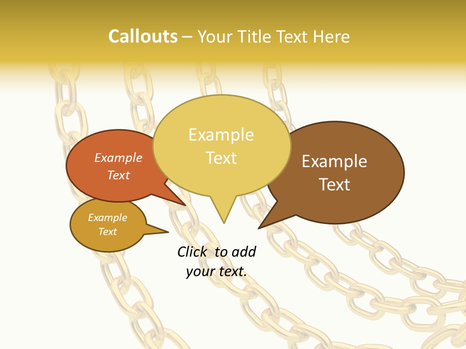 Isolated Link Gold PowerPoint Template
