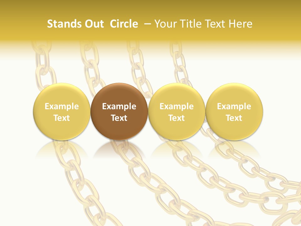 Isolated Link Gold PowerPoint Template