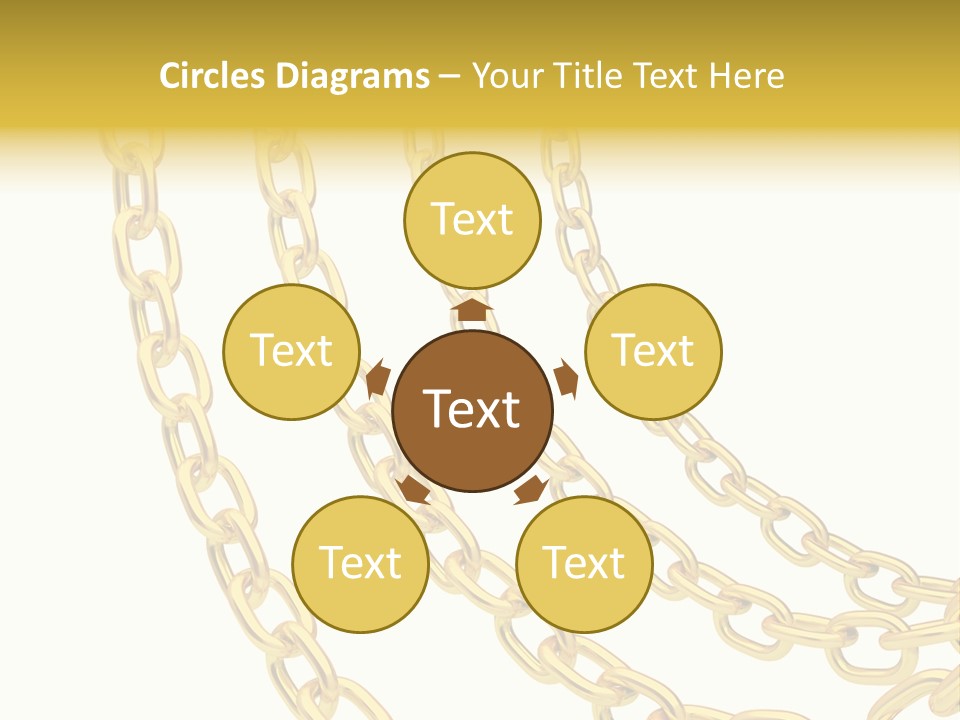 Isolated Link Gold PowerPoint Template