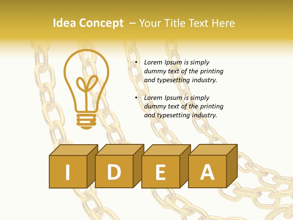 Isolated Link Gold PowerPoint Template