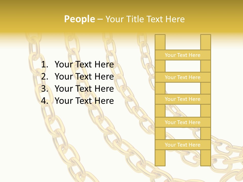 Isolated Link Gold PowerPoint Template