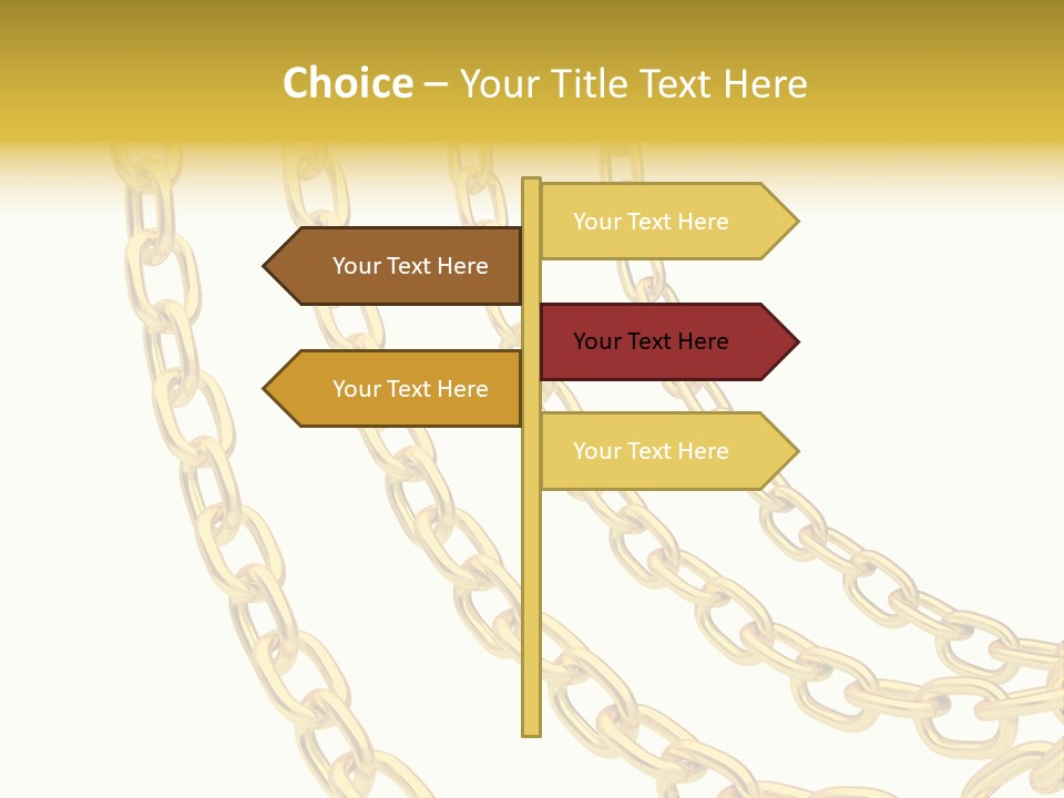 Isolated Link Gold PowerPoint Template