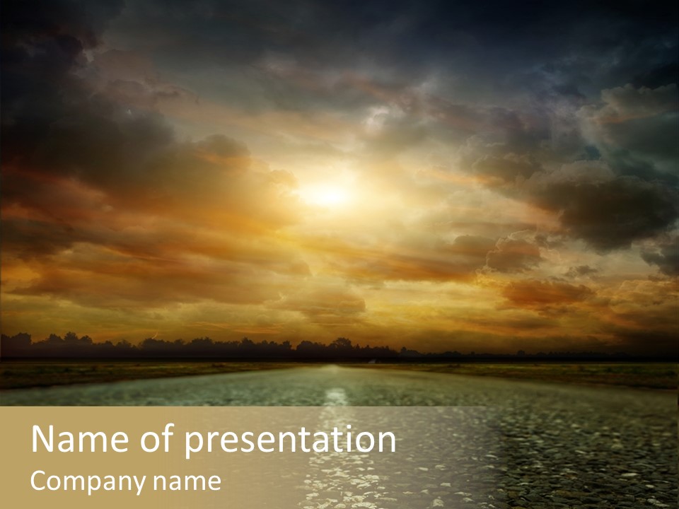 Moving Race Sunrise PowerPoint Template