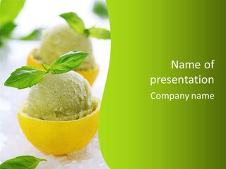 Mint White Lemon PowerPoint Template