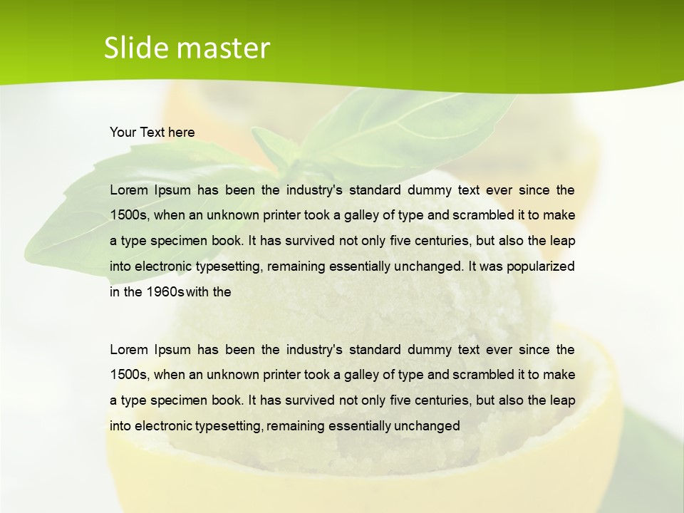 Mint White Lemon PowerPoint Template