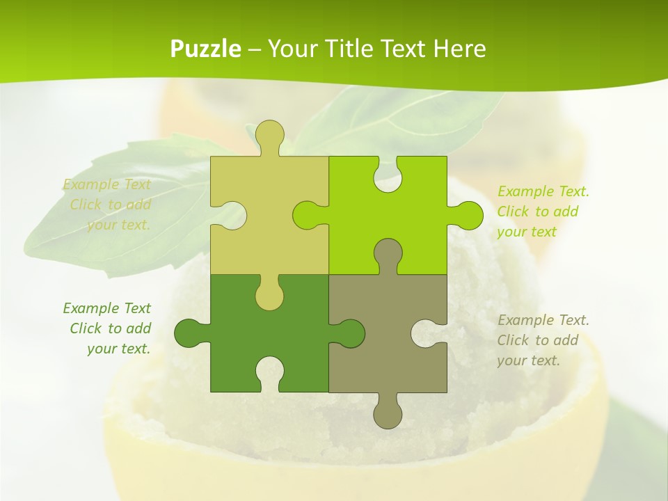 Mint White Lemon PowerPoint Template