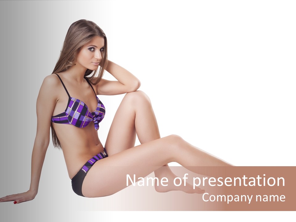 Swimwear Isolated Seating PowerPoint Template