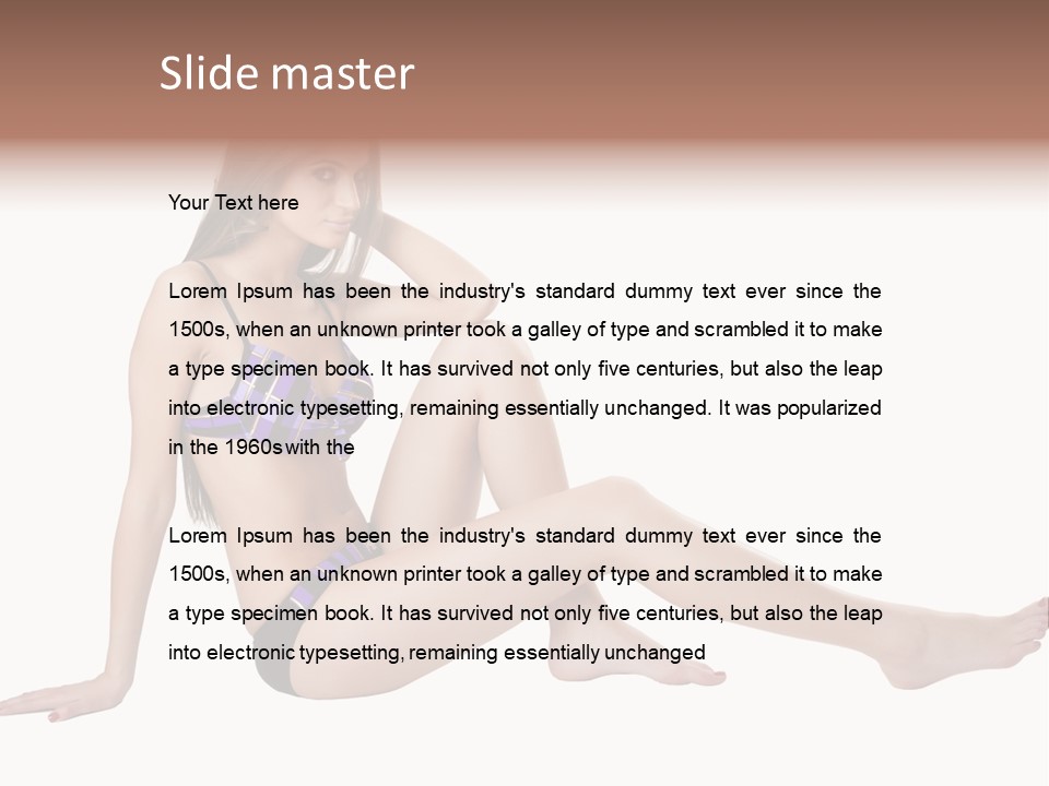 Swimwear Isolated Seating PowerPoint Template