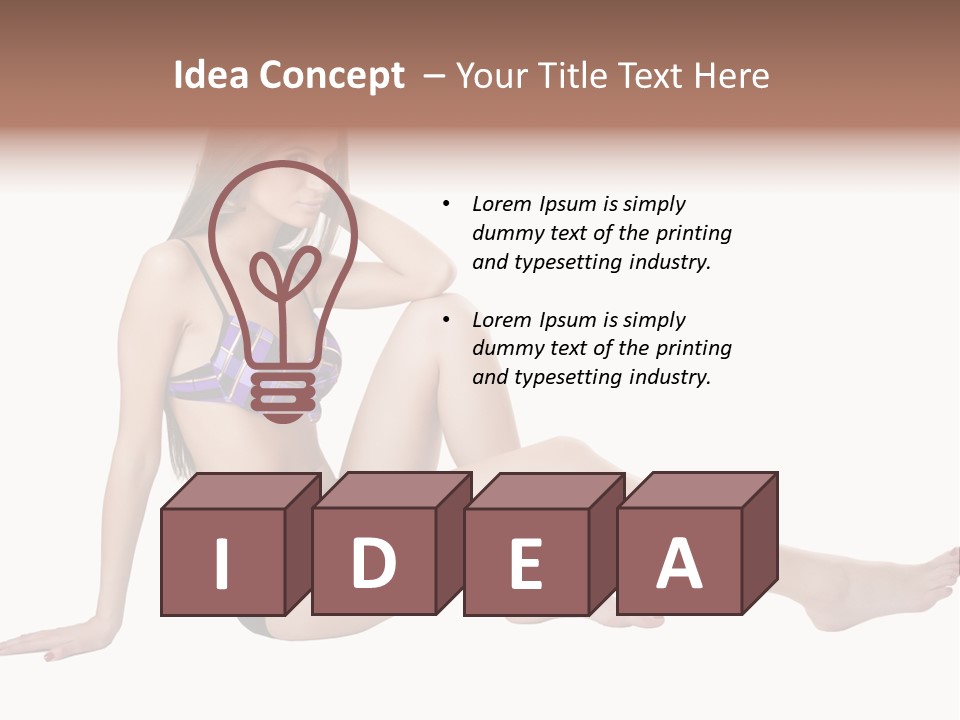 Swimwear Isolated Seating PowerPoint Template