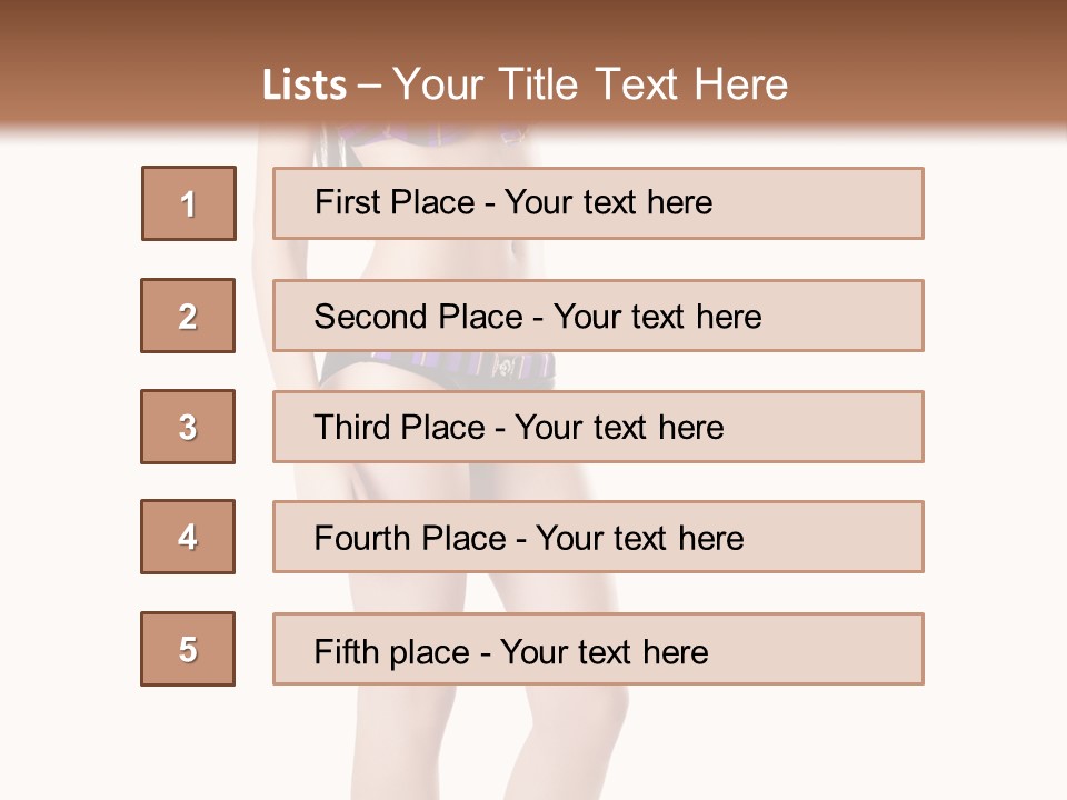 Sensuality Woman Swimwear PowerPoint Template