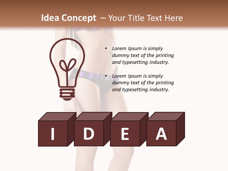 Sensuality Woman Swimwear PowerPoint Template