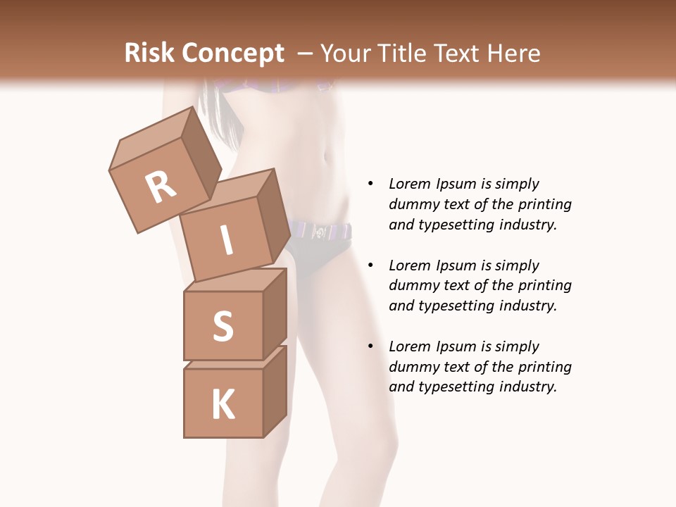 Sensuality Woman Swimwear PowerPoint Template