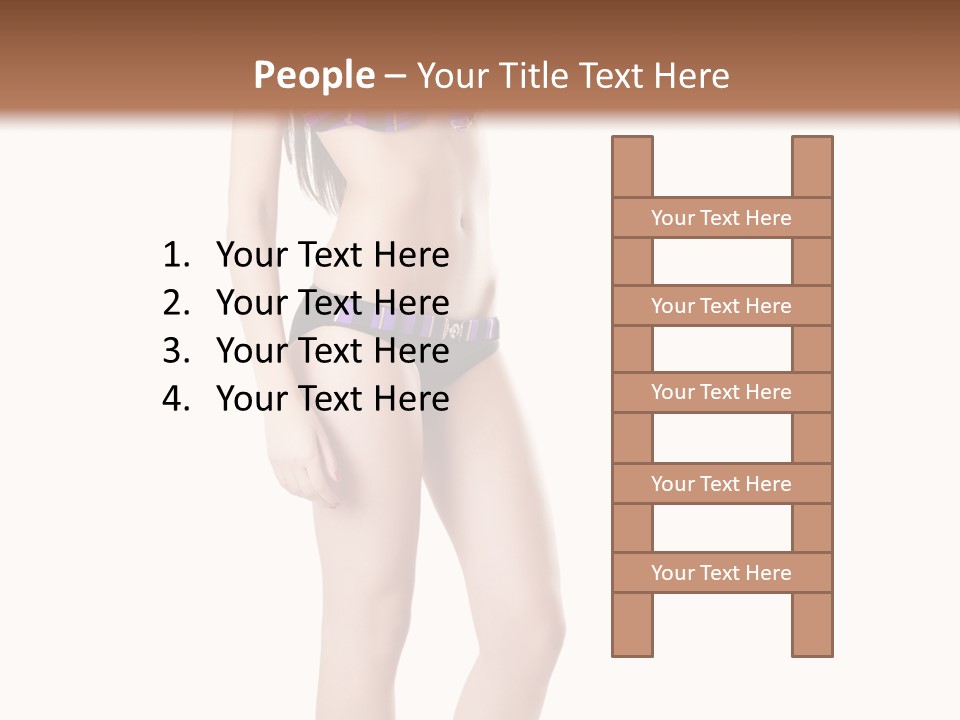 Sensuality Woman Swimwear PowerPoint Template