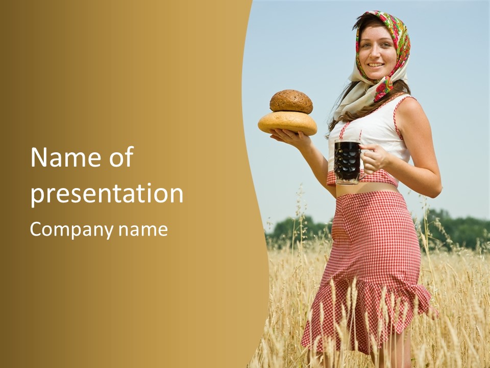 Female Belorussian Harvest PowerPoint Template