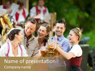 Restaurant Beer Garden Drink PowerPoint Template