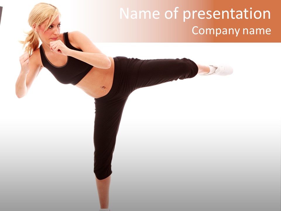 Athletic Kick Martial PowerPoint Template