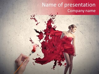 Fashion Brush Water PowerPoint Template