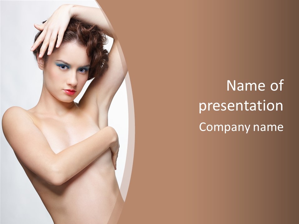 Hair Tyle Young Girl PowerPoint Template