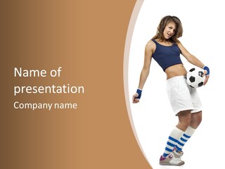 Woman Footballer Pretty PowerPoint Template