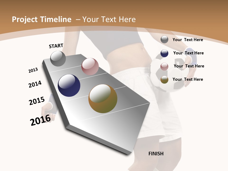 Woman Footballer Pretty PowerPoint Template