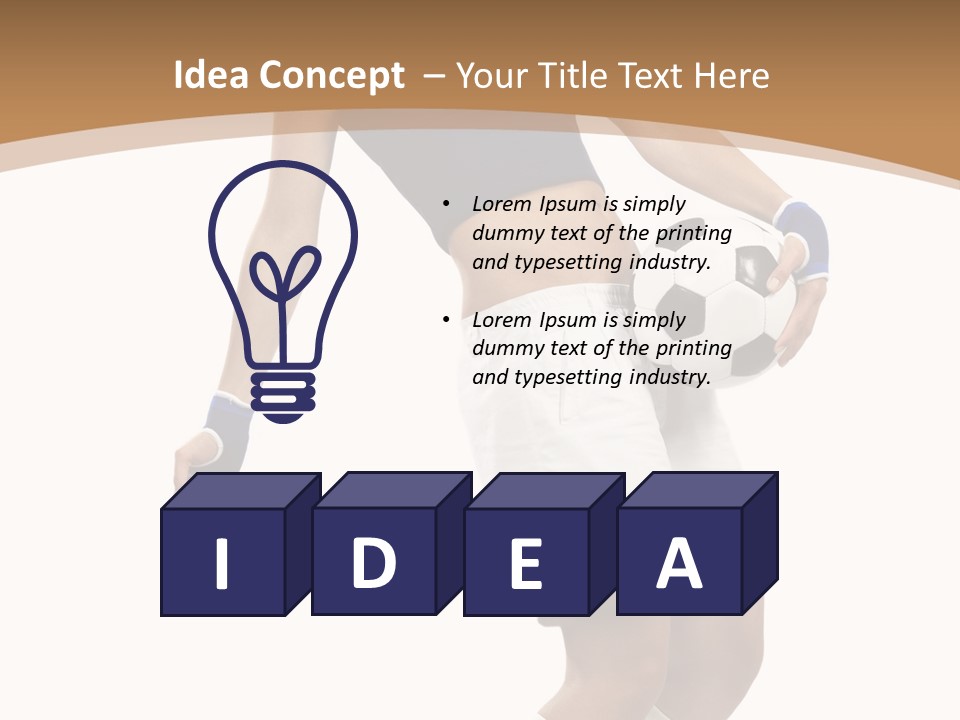 Woman Footballer Pretty PowerPoint Template