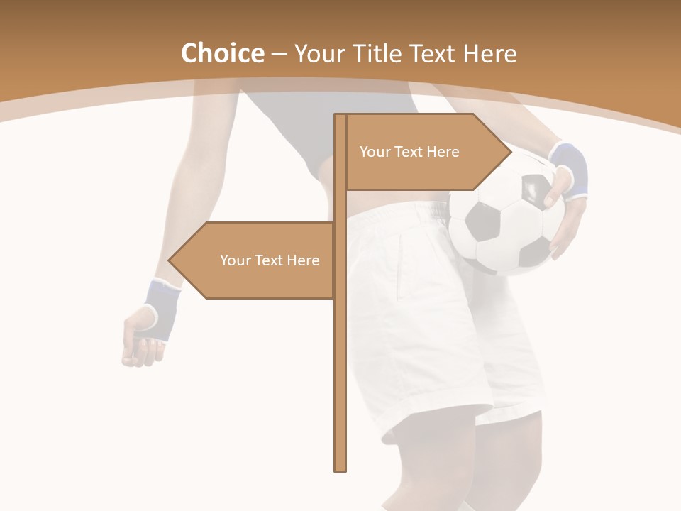 Woman Footballer Pretty PowerPoint Template