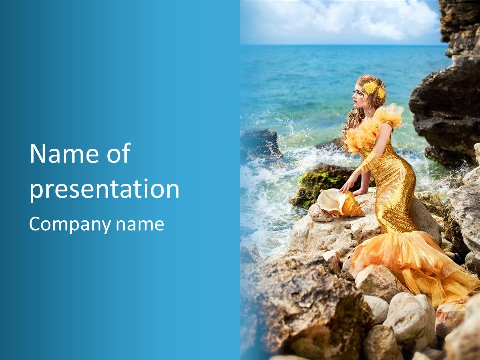 Color Being Mermaid PowerPoint Template