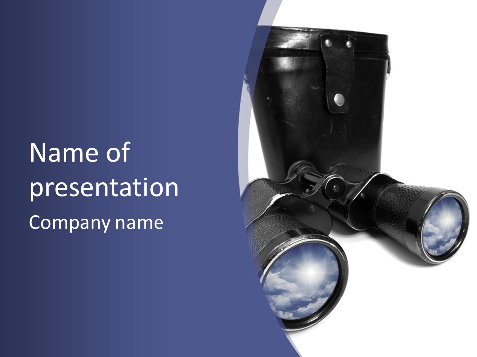 Lenses Reflection Blue PowerPoint Template
