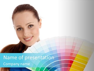 Chart Guide Woman PowerPoint Template