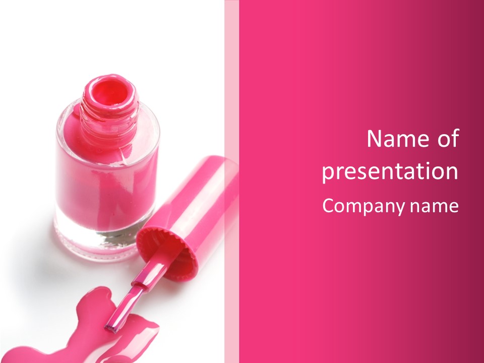 Bottle White Background Makeup PowerPoint Template